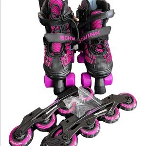 Schwinn Switcher Girls 2 in 1 Quad/Inline Skates Combo Adjustable Kids Sizes 1-4
